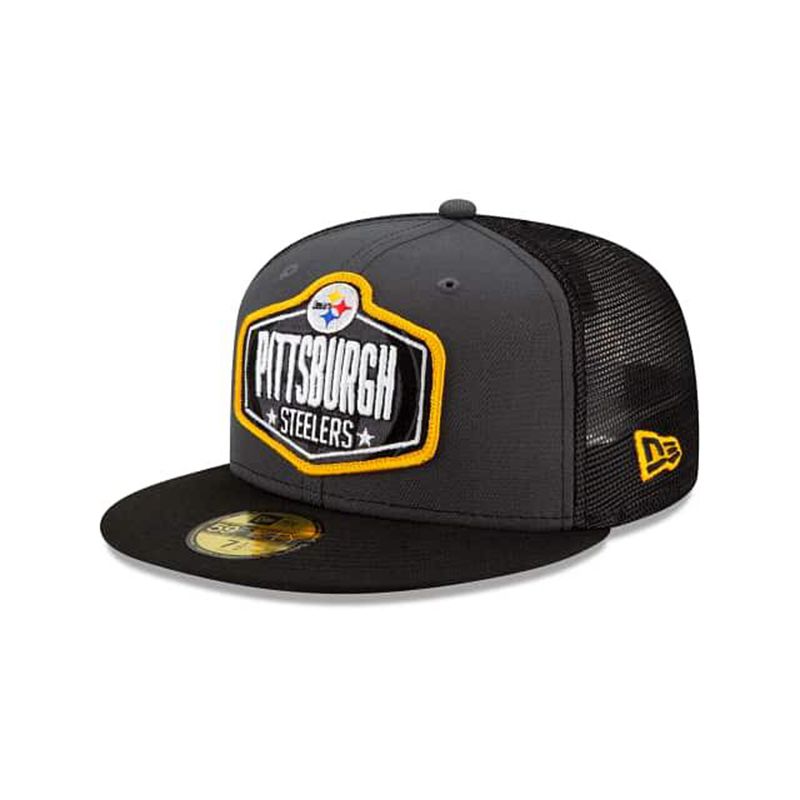 NFL Pittsburgh Steelers Draft 59Fifty Fitted (DPE4032) - Grey New Era Caps